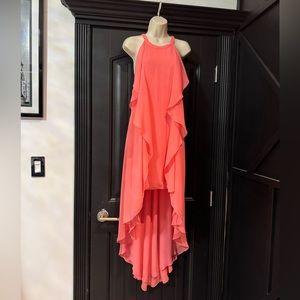 BCBG MaxAzaria Coral High Low Chiffon Dress